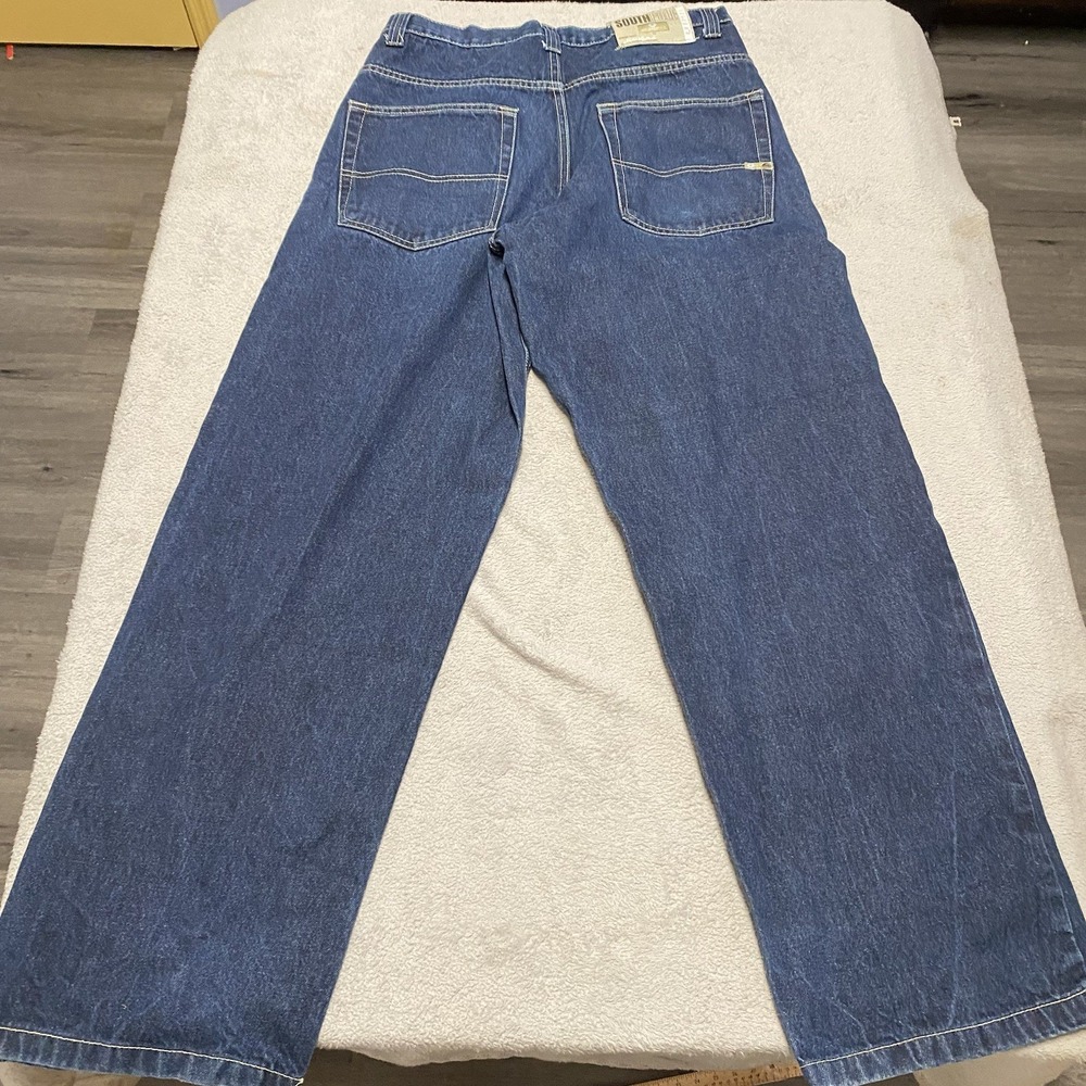 South Pole Jeans Mens 32x32 Blue Baggy Denim Y2K Skate‎ Grunge - Picture 4 of 11